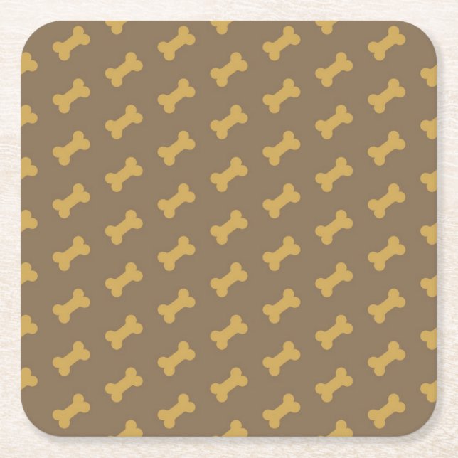 bone for dog texture square paper coaster (Front)