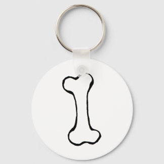 Bone - fun line drawing art symbol logo design keychain