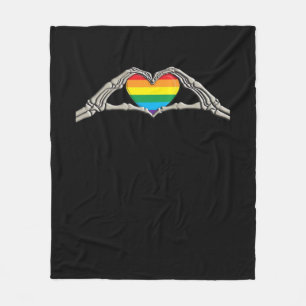 Bone Hands Heart Active Modern Aesthetic Fleece Blanket