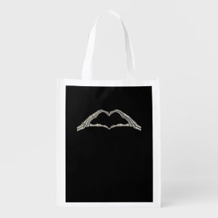 Bone Hands Heart Active Modern Aesthetic Grocery Bag