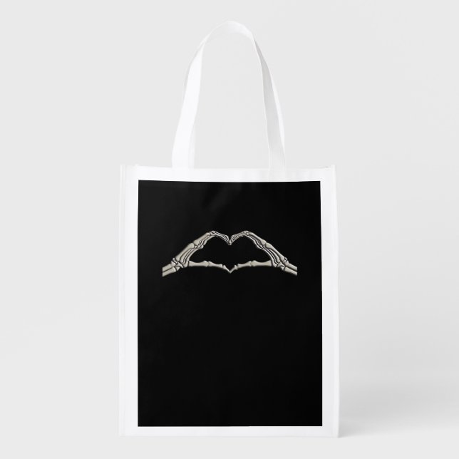 Bone Hands Heart Active Modern Aesthetic Grocery Bag (Front)