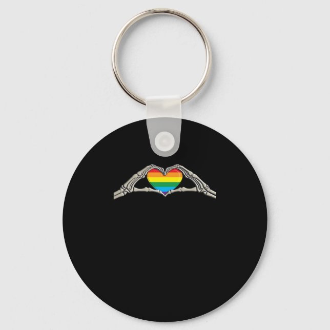 Bone Hands Heart Active Modern Aesthetic Keychain (Front)