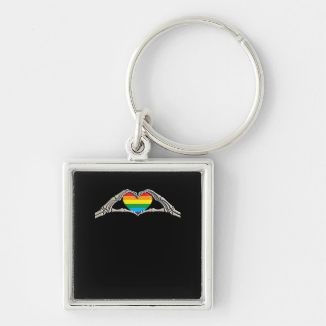Bone Hands Heart Active Modern Aesthetic Keychain (Front)
