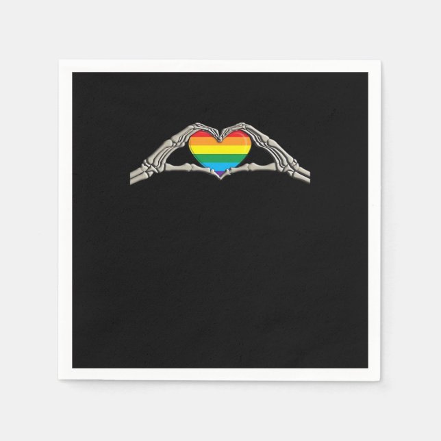 Bone Hands Heart Active Modern Aesthetic Napkins (Front)