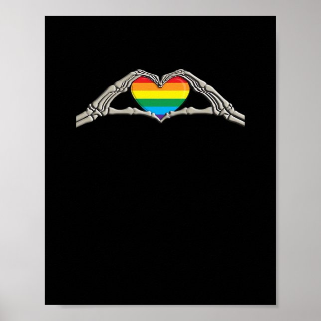 Bone Hands Heart Active Modern Aesthetic Poster (Front)