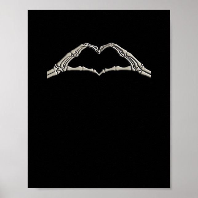 Bone Hands Heart Active Modern Aesthetic Poster (Front)