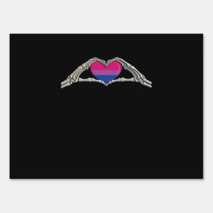 Bone Hands Heart Bisexual Goth Minimal Design Sign