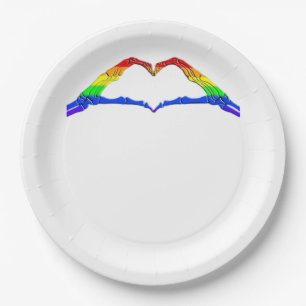 Bone Hands Heart Classic Style Paper Plates