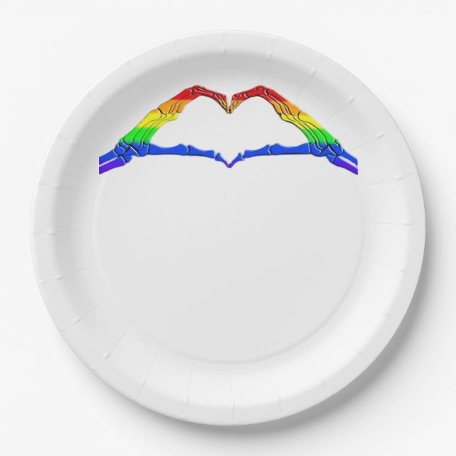Bone Hands Heart Classic Style Paper Plates (Front)