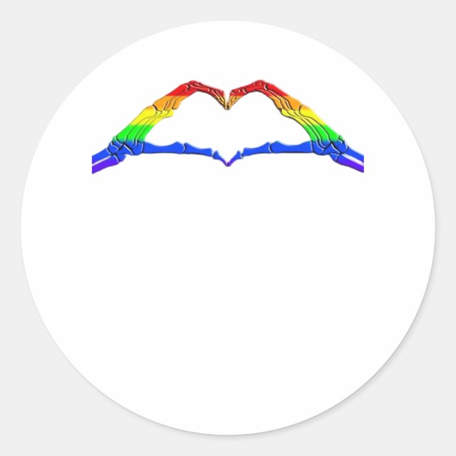 Bone Hands Heart Classic Style Round Sticker (Front)