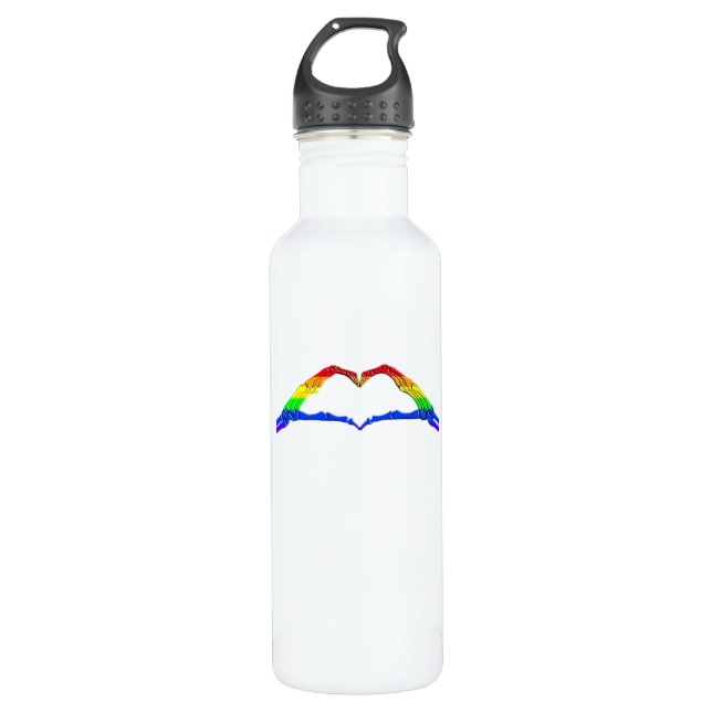 Bone Hands Heart Classic Style Stainless Steel Water Bottle (Front)