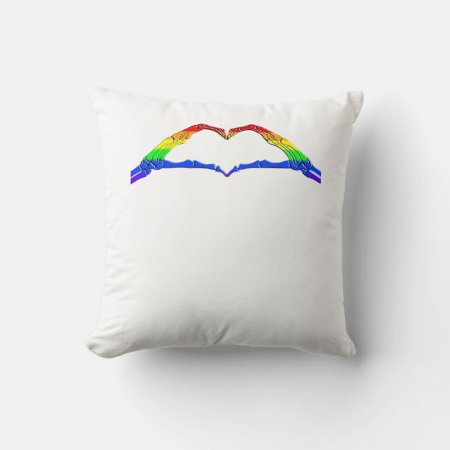 Bone Hands Heart Classic Style Throw Pillow (Front)