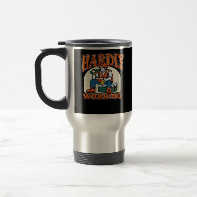 Bone Hands Heart Lesbian Goth Minimal Design Travel Mug (Left)
