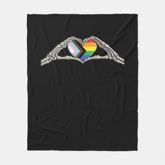 Bone Hands Heart Pride Progress Creative Style Fleece Blanket (Front)