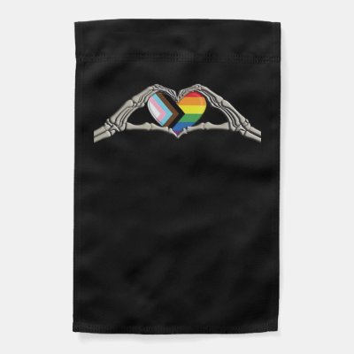 Bone Hands Heart Pride Progress Creative Style Garden Flag