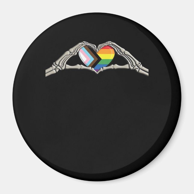 Bone Hands Heart Pride Progress Creative Style Magnet (Front)