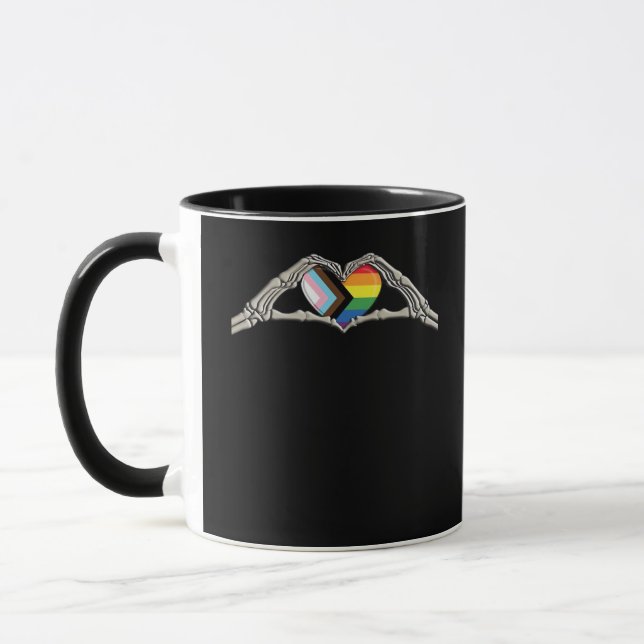 Bone Hands Heart Pride Progress Creative Style Mug (Left)