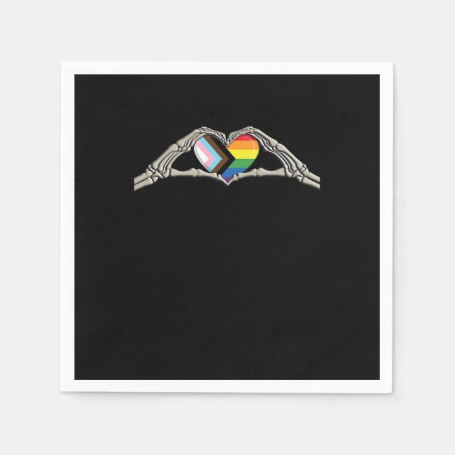 Bone Hands Heart Pride Progress Creative Style Napkins (Front)