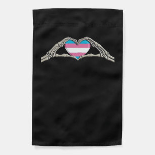 Bone Hands Heart Transgender Goth Garden Flag