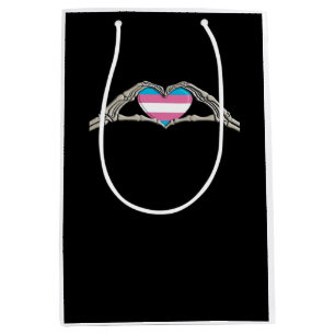 Bone Hands Heart Transgender Goth Medium Gift Bag