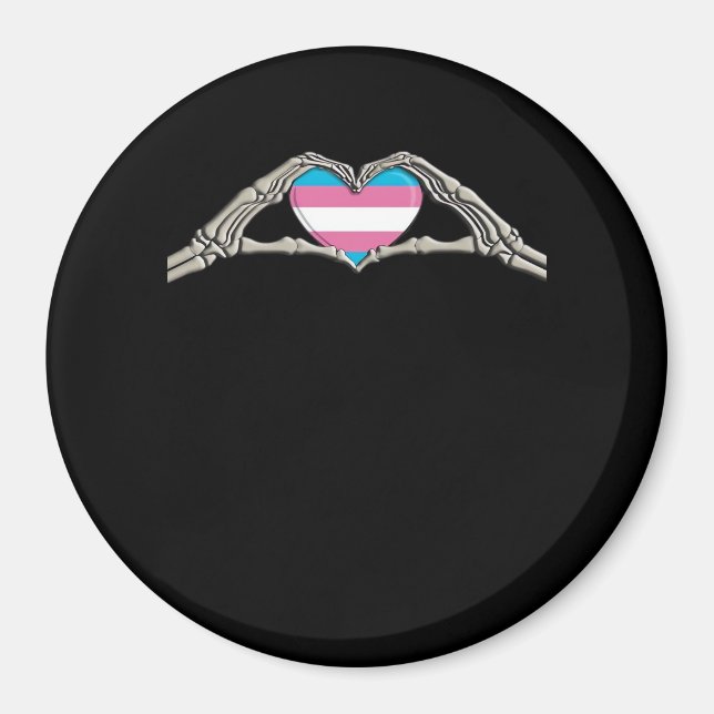 Bone Hands Heart Transgender Goth Minimal Style Magnet (Front)