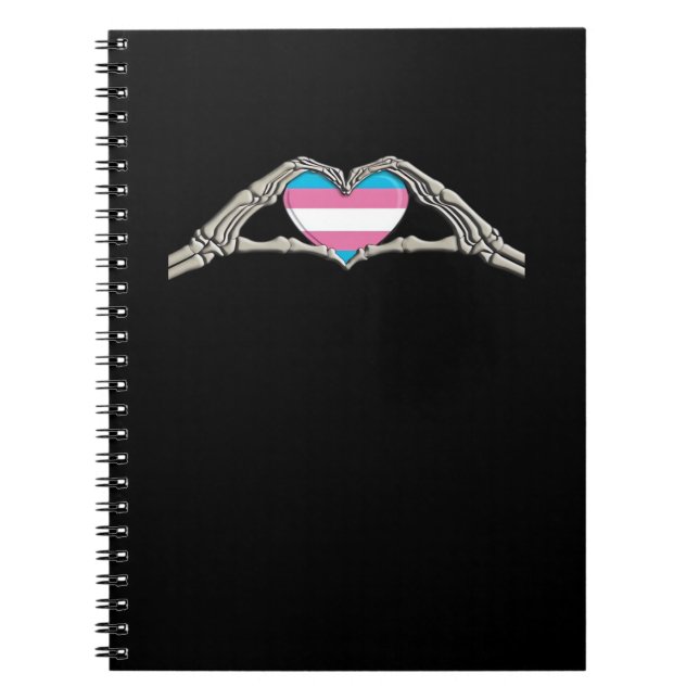 Bone Hands Heart Transgender Goth Minimal Style Notebook (Front)