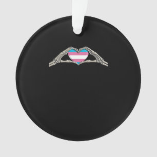 Bone Hands Heart Transgender Goth Minimal Style Ornament