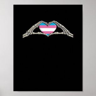 Bone Hands Heart Transgender Goth Minimal Style Poster