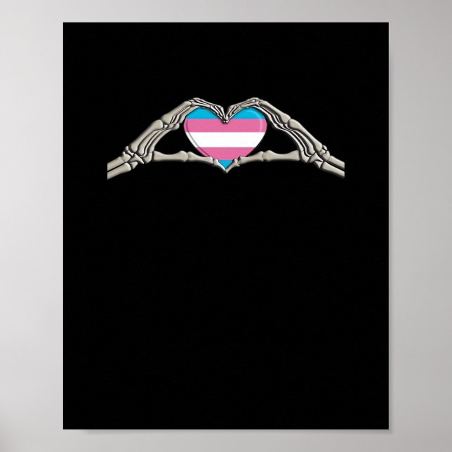 Bone Hands Heart Transgender Goth Minimal Style Poster (Front)