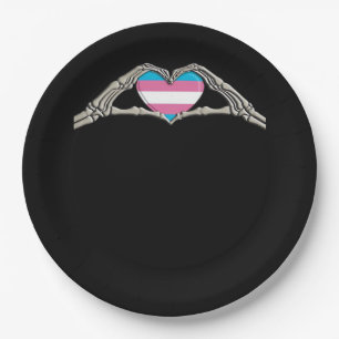 Bone Hands Heart Transgender Goth Paper Plates