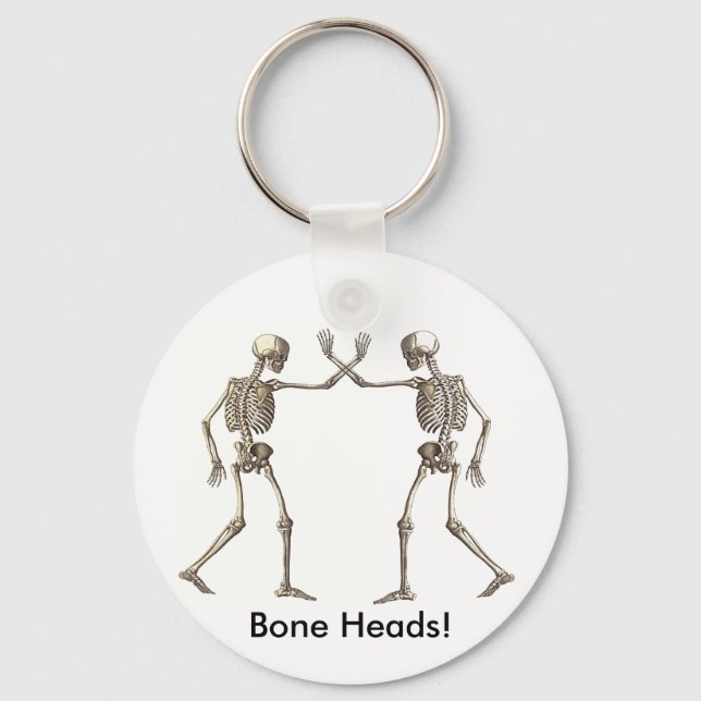 Bone Heads Skeletons Keychain (Front)