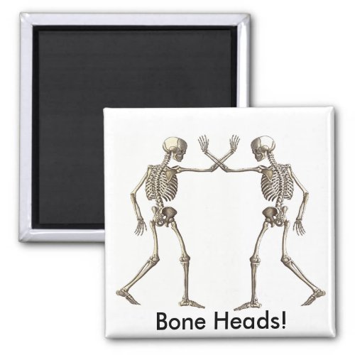 Bone Heads Skeletons Refrigerator Magnet