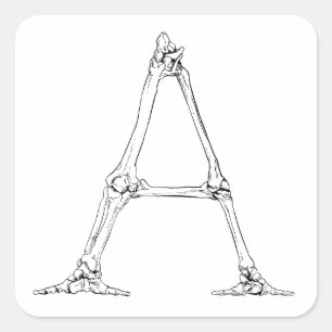 Bone Letter - A Square Sticker