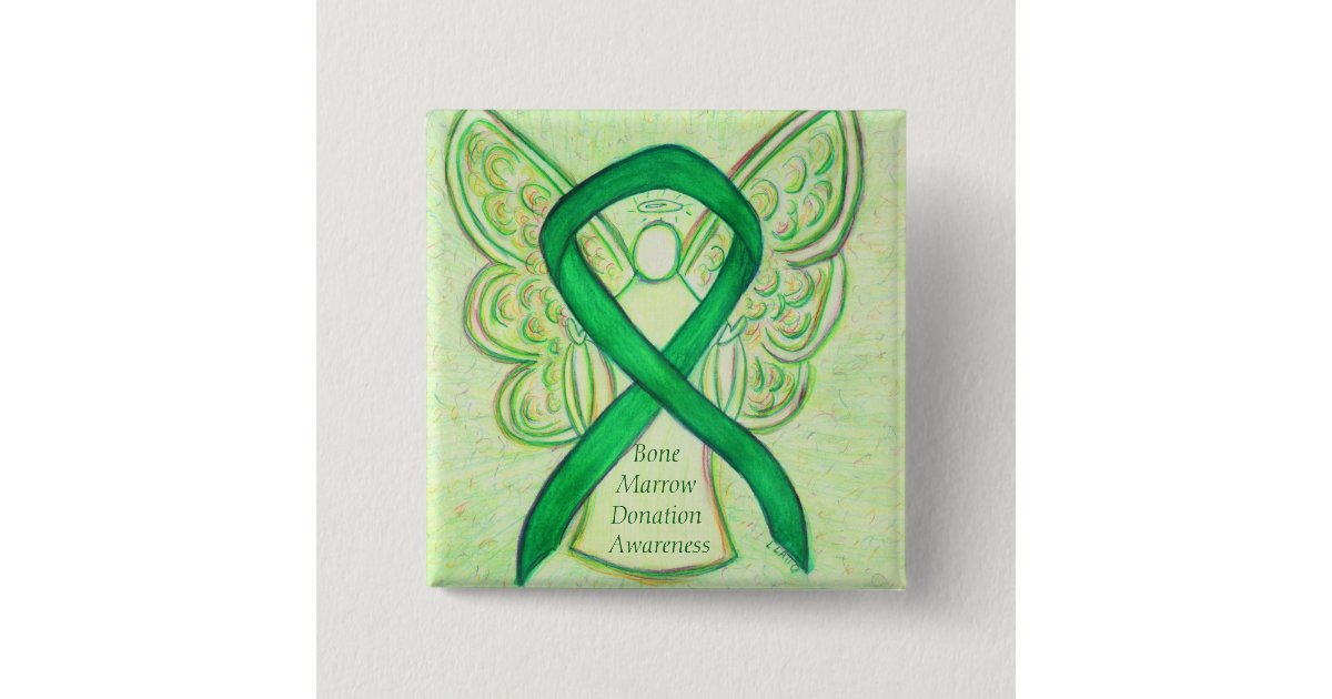 Bone Marrow Donation Awareness Angel Ribbon Pin | Zazzle