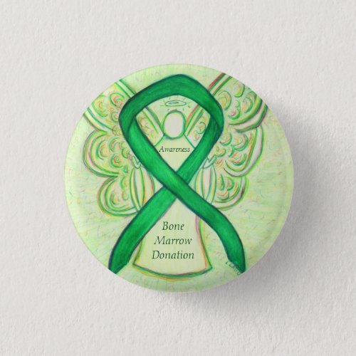 Bone Marrow Donation Awareness Ribbon Angel Button