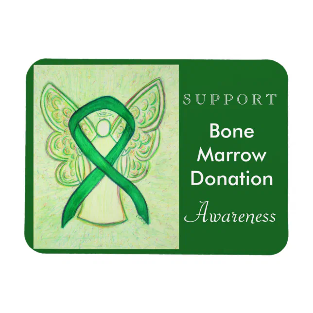 Bone Marrow Donation Awareness Ribbon Angel Magnet | Zazzle