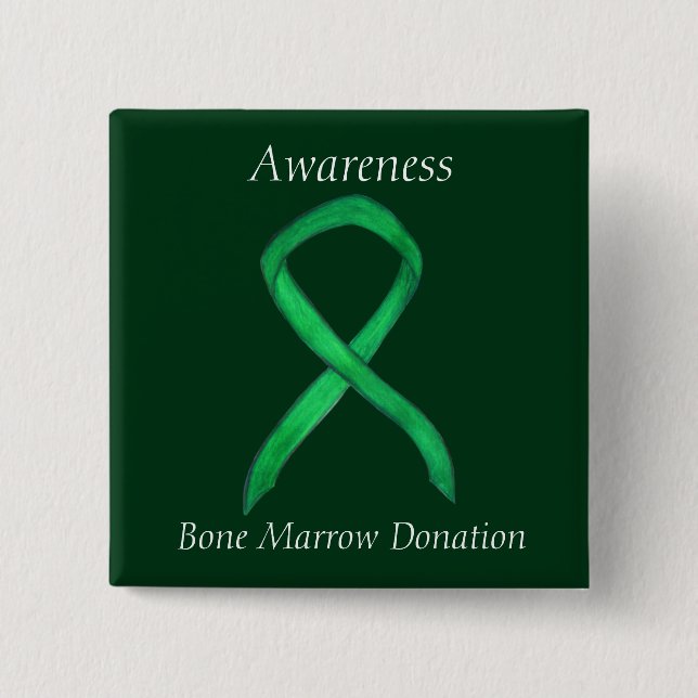 Bone Marrow Donation Awareness  Ribbon Custom Pin (Front)