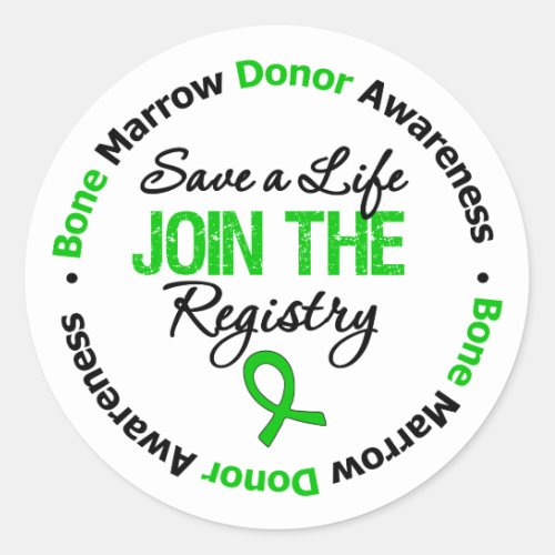 Bone Marrow Donor _ Save a Life Classic Round Sticker