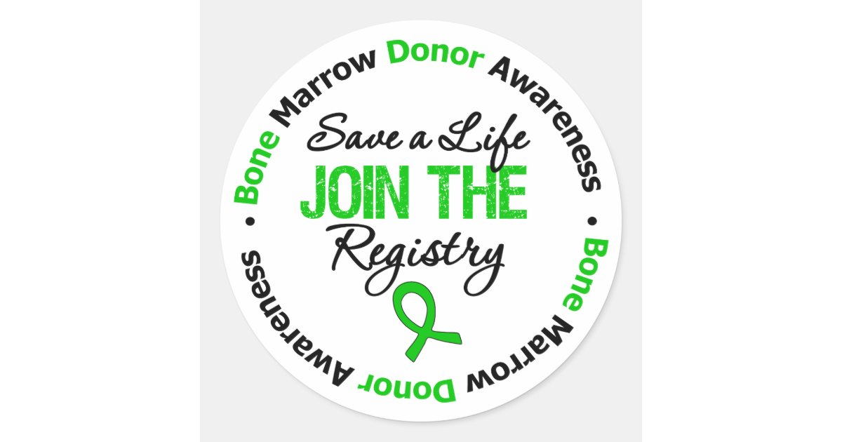 Bone Marrow Donor - Save a Life Classic Round Sticker | Zazzle
