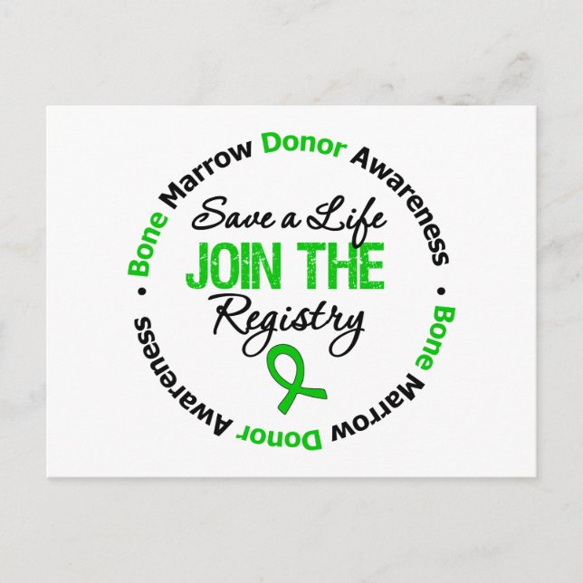 Bone Marrow Donor - Save a Life Postcard (Front)
