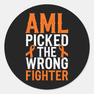 Bone Marrow Orange Ribbon Acute Myeloid Leukemia A Classic Round Sticker