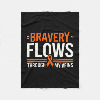 Bone marrow orange ribbon acute myeloid leukemia fleece blanket