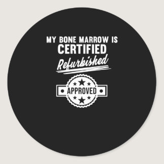 Bone Marrow Refurbished Leukemia Awareness Orange Classic Round Sticker
