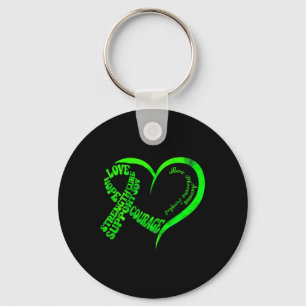 Bone Marrow Transplant Awareness Ribbon Words Gree Keychain