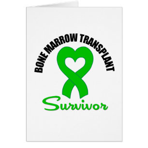 Bone Marrow Transplant Survivor Heart Ribbon Cards