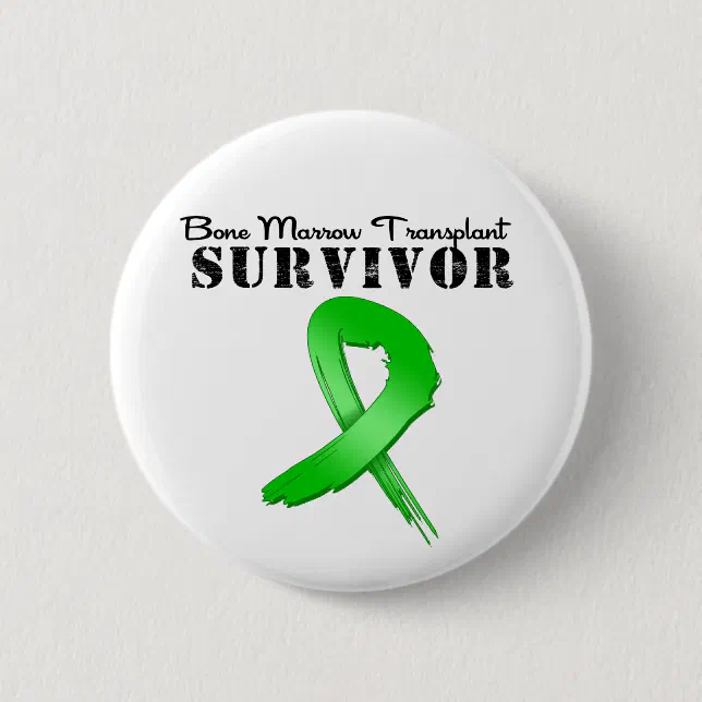 Bone Marrow Transplant Survivor Ribbon Pinback Button | Zazzle