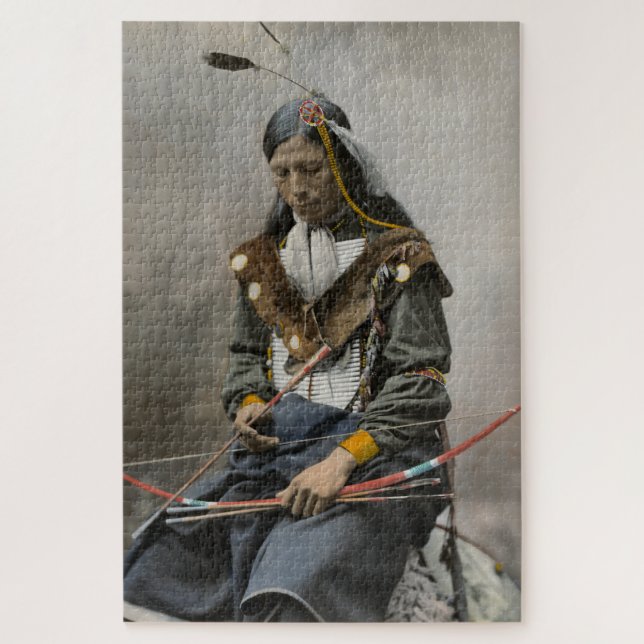 Bone Necklace, Council Chief 1899 Jigsaw Puzzle (Vertical)