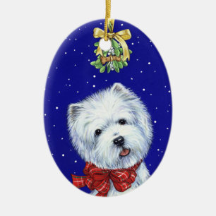 Bone Noel Westie Ornament by Borgo