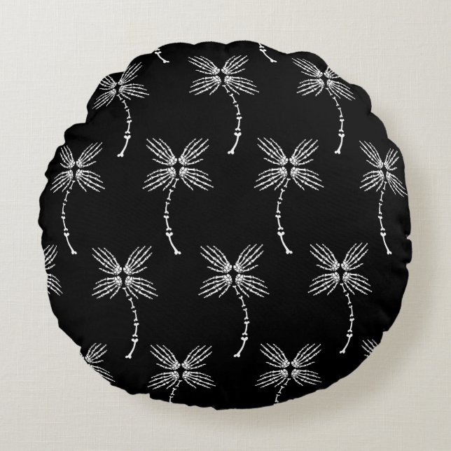 Bone Palm Trees Round Pillow (Front)