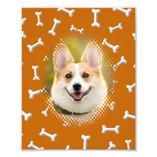 Bone Pattern Dog Frame Art Photo Print